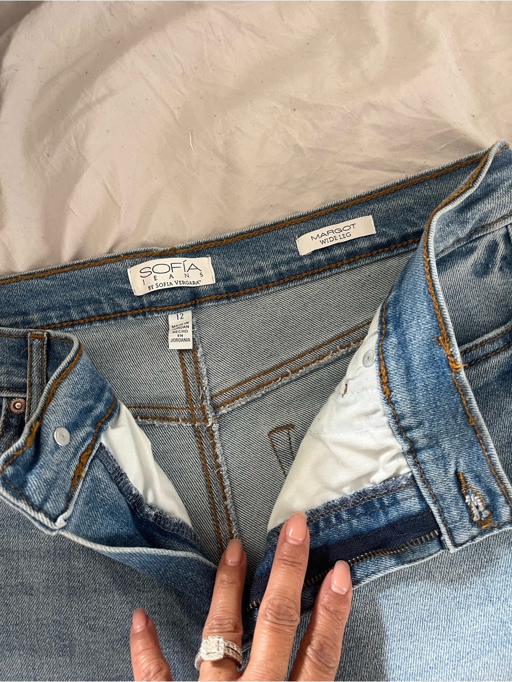 sofia by sofia vergara Margot Wide Leg Light Blue Denim Jeans